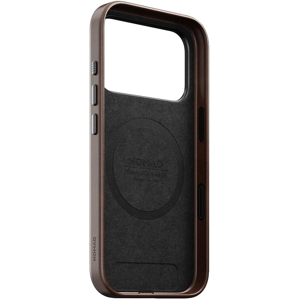 Skórzane etui NOMAD Traditional Leather Case do Apple iPhone 17 Pro kompatybilne z MagSafe, skóra Horween (rustic brown)