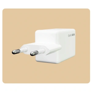 Ładowarka sieciowa Bizon Charger VT-25B 25W USB-C PD, USB-A QC 4.0 GAN3 biała