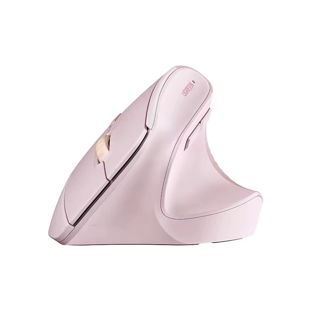 Bezprzewodowa mysz pionowa Ugreen M571 2.4G 4000 DPI 1xAA (różowa)