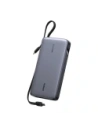 Powerbank 25000mAh Ugreen PB552, 165W, USB-A, USB-C + wbudowany kabel (szary)