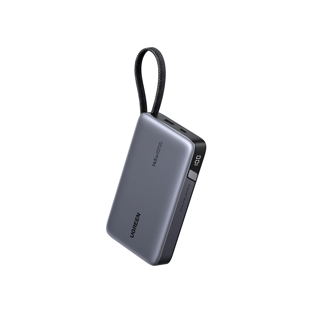 Powerbank 20000mAh Ugreen PB551 145W USB-A, USB-C + wbudowany kabel (szary)