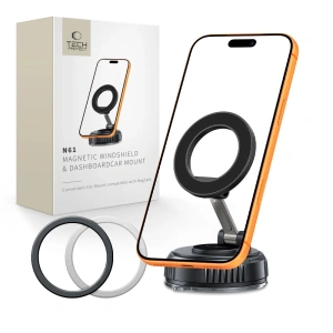 Uchwyt samochodowy Tech-Protect N61 Magnetic MagSafe Windshield & Dashboard Car Mount Black