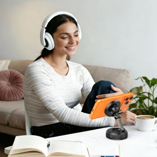 Uchwyt z ładowarką bezprzewodową Tech-Protect MM25W-V8 Qi2.2 Magnetic MagSafe Windshield & Dashboard Car Mount Wireless Charger 25W Black