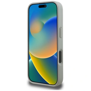 Etui Karl Lagerfeld Grained Pattern & Logo MagSafe do Apple iPhone 16 Pro szary