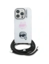 Etui Karl Lagerfeld IML Crossbody Karl&Choupette Head do Apple iPhone 16 Pro biały