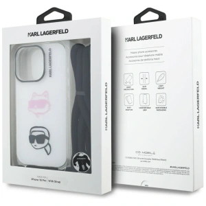 Etui Karl Lagerfeld IML Crossbody Karl&Choupette Head do Apple iPhone 16 Pro biały