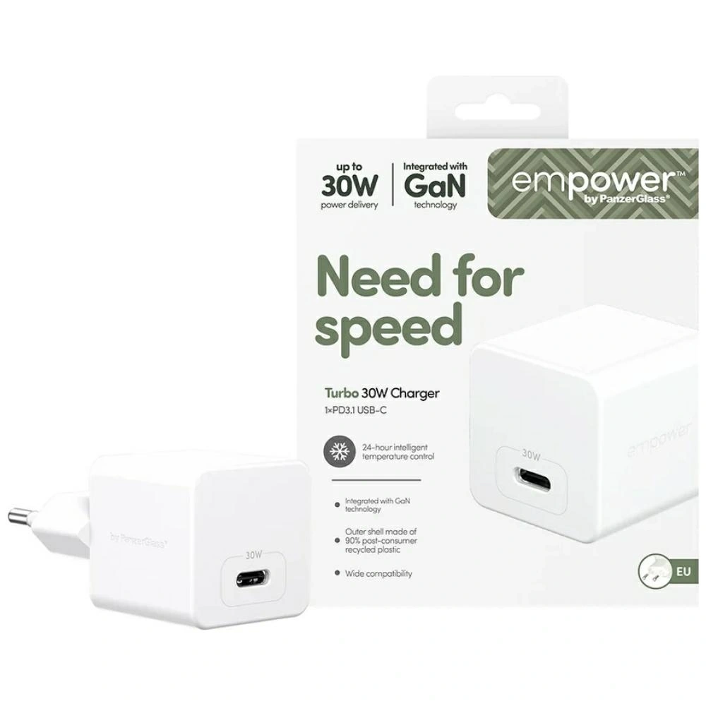 Ładowarka sieciowa Empower by PanzerGlass Turbo 30W USB-C srebrno-czarny