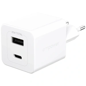 Ładowarka sieciowa Empower by PanzerGlass Turbo 35W USB-A, USB-C srebrno-biały