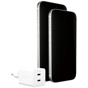 Ładowarka sieciowa Empower by PanzerGlass Turbo 45W 2xUSB-C srebrno-biały