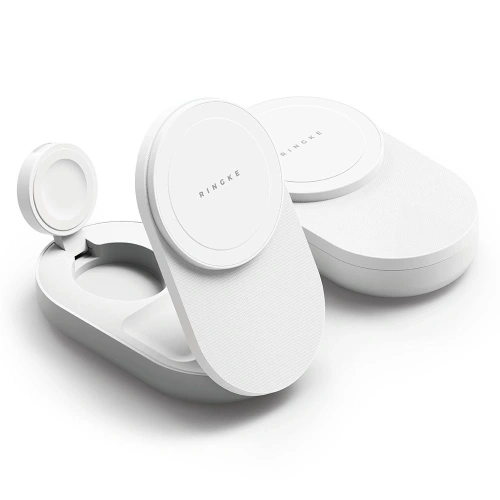 Ładowarka bezprzewodowa Ringke Qi2.2 25w 3in1 Magnetic MagSafe Wireless Folding Charger White