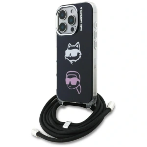 Etui Karl Lagerfeld IML Crossbody Karl&Choupette Head do Apple iPhone 16 Pro czarny