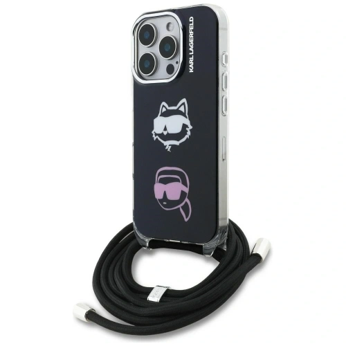 Etui Karl Lagerfeld IML Crossbody Karl&Choupette Head do Apple iPhone 16 Pro czarny
