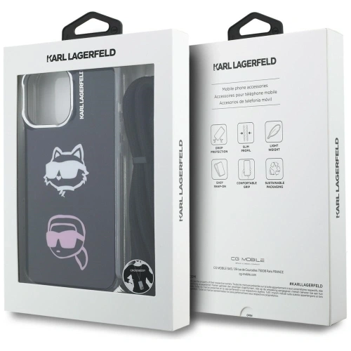 Etui Karl Lagerfeld IML Crossbody Karl&Choupette Head do Apple iPhone 16 Pro czarny