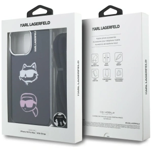 Etui Karl Lagerfeld IML Crossbody Karl&Choupette Head do Apple iPhone 16 Pro Max czarny