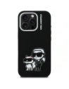 Etui Karl Lagerfeld Silicone Karl&Choupette Sketch MagSafe do Apple iPhone 16 Pro Max czarny
