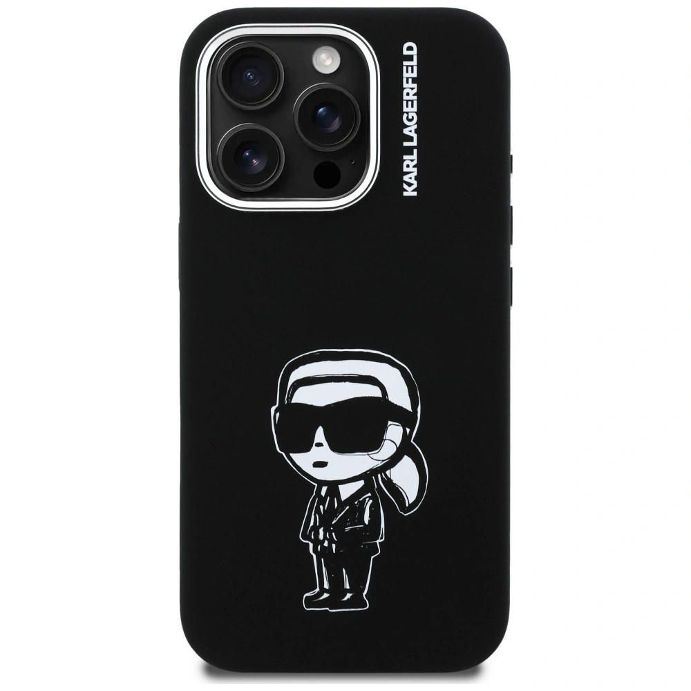 Etui Karl Lagerfeld Silicone Karl Sketch MagSafe do Apple iPhone 16 Pro Max czarny