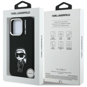 Etui Karl Lagerfeld Silicone Karl Sketch MagSafe do Apple iPhone 16 Pro Max czarny