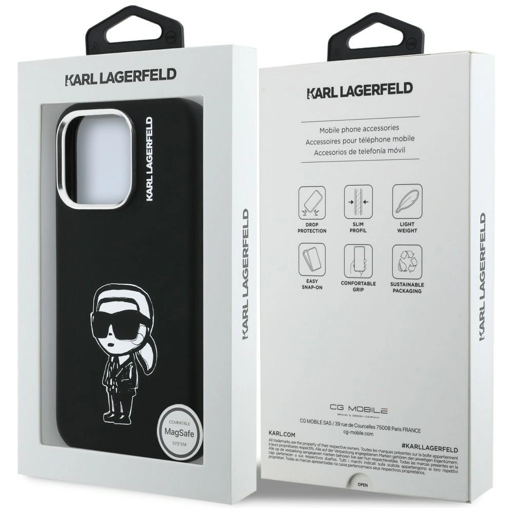 Etui Karl Lagerfeld Silicone Karl Sketch MagSafe do Apple iPhone 16 Pro Max czarny