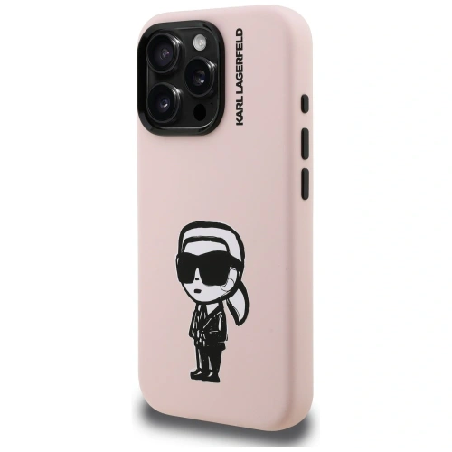 Etui Karl Lagerfeld Silicone Karl Sketch MagSafe do Apple iPhone 16 Pro Max różowy