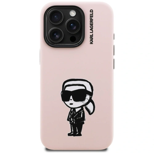 Etui Karl Lagerfeld Silicone Karl Sketch MagSafe do Apple iPhone 16 Pro różowy
