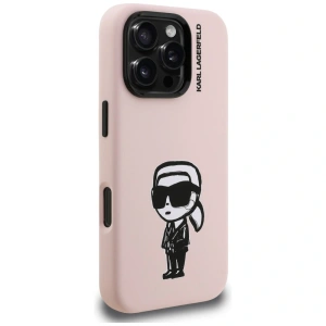 Etui Karl Lagerfeld Silicone Karl Sketch MagSafe do Apple iPhone 16 Pro różowy