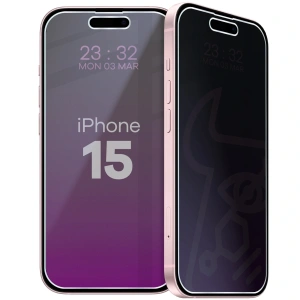 Prywatyzujące szkło hybrydowe Bizon Glass Mule Shadow do Apple iPhone 15 matowe