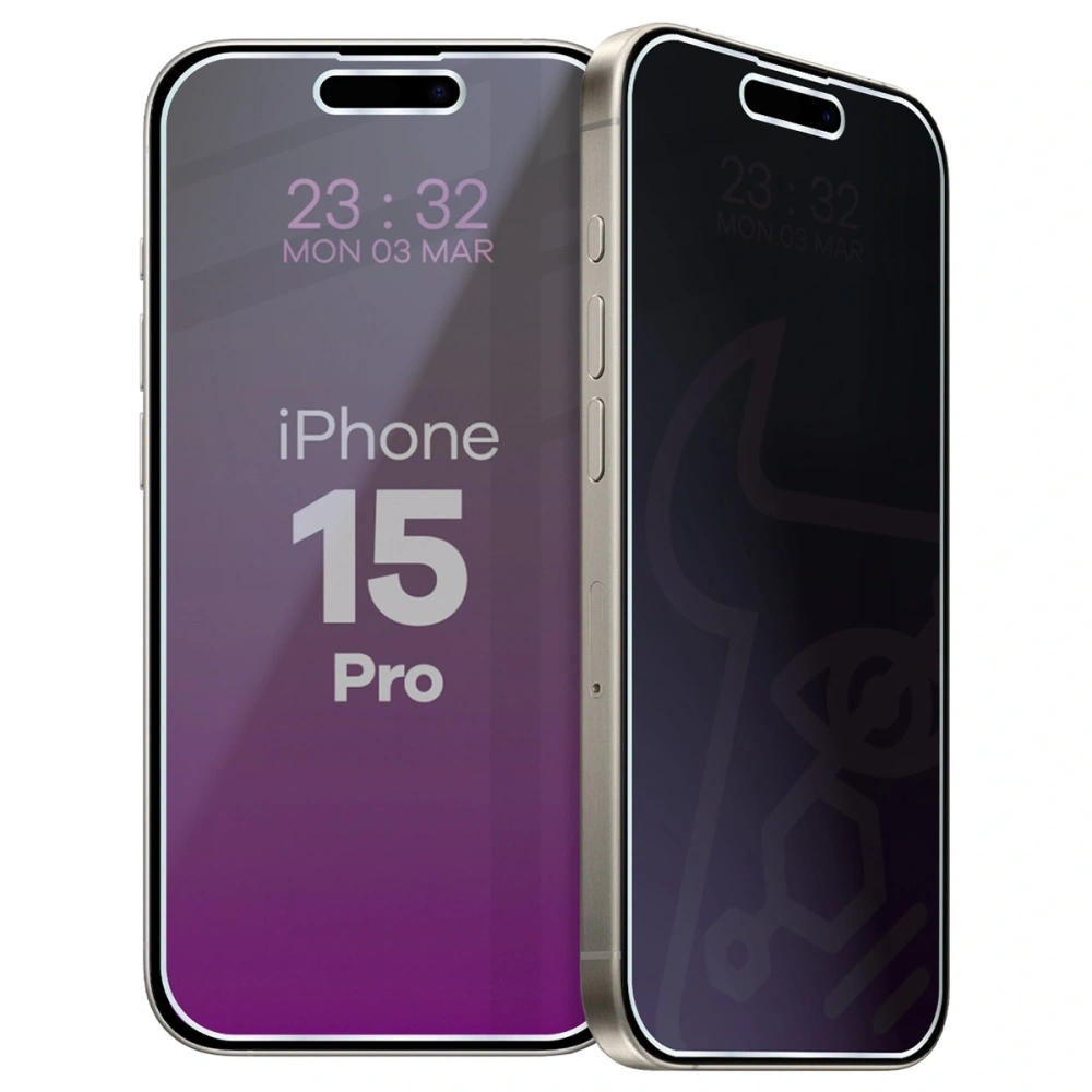 Prywatyzujące szkło hybrydowe Bizon Glass Mule Shadow do Apple iPhone 15 Pro matowe