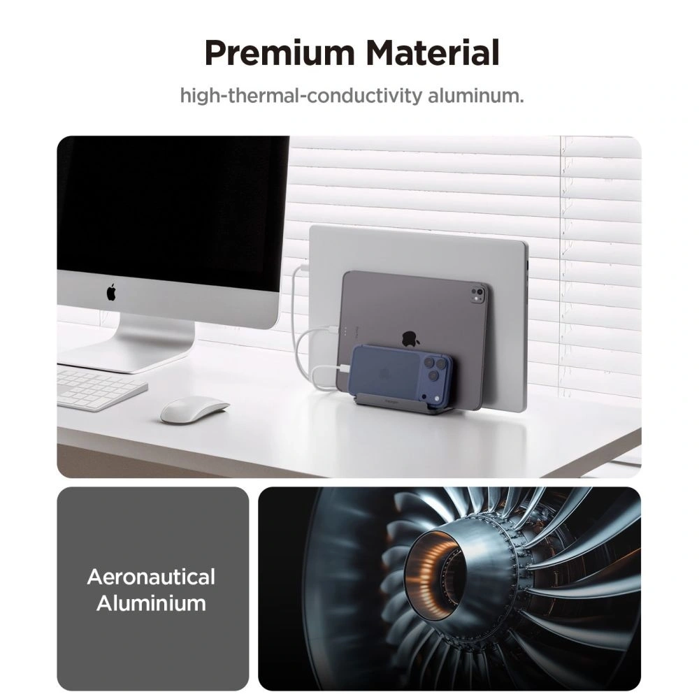 Organizer biurkowy Spigen LD208S4 Vertical Laptop Stand Space Grey