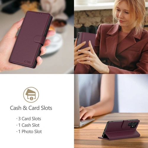 Etui z klapką Tech-Protect Wallet do Xiaomi Redmi Note 15 Pro 5G Mulberry
