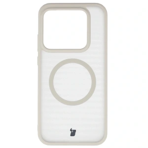 Etui z pierścieniem magnetycznym Bizon Case MatteO do Realme GT 8 Pro przydymione-beżowe