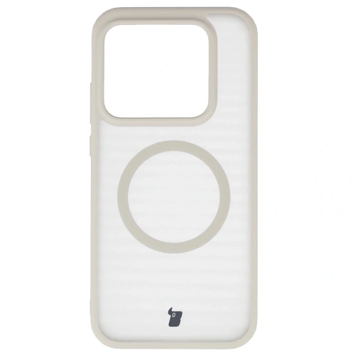 Etui z pierścieniem magnetycznym Bizon Case MatteO do Realme GT 8 Pro przydymione-beżowe