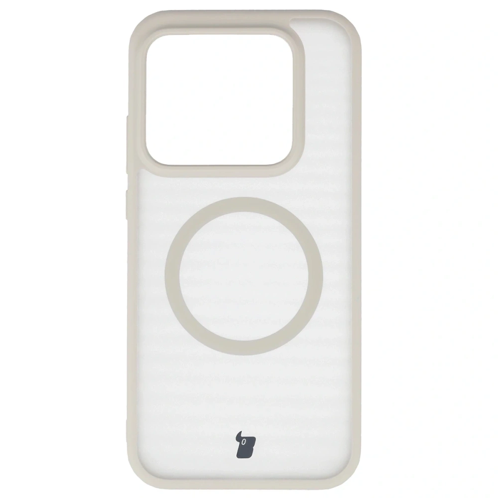 Etui z pierścieniem magnetycznym Bizon Case MatteO do Realme GT 8 Pro przydymione-beżowe