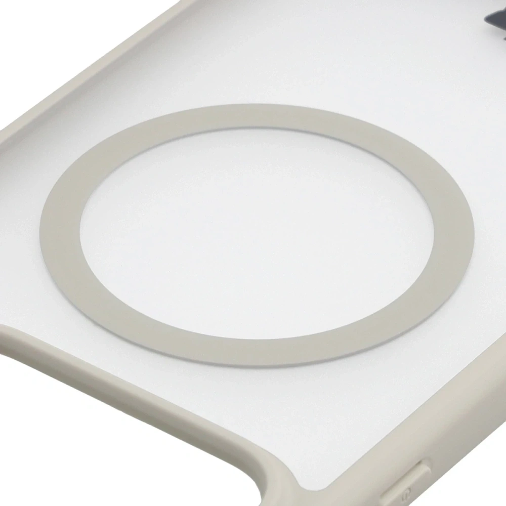 Etui z pierścieniem magnetycznym Bizon Case MatteO do Realme GT 8 Pro przydymione-beżowe