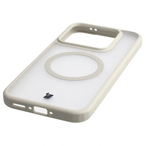 Etui z pierścieniem magnetycznym Bizon Case MatteO do Realme GT 8 Pro przydymione-beżowe