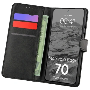 Etui z klapką Bizon Case Pocket do Motorola Edge 70 czarne