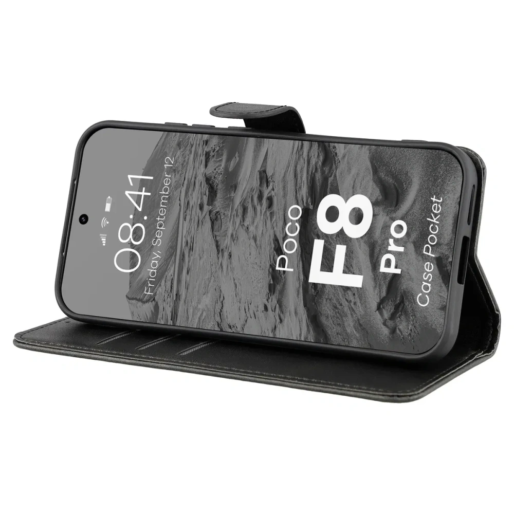 Etui z klapką Bizon Case Pocket do Xiaomi POCO F8 Pro czarne