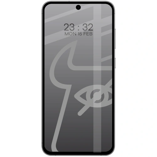 Prywatyzujące szkło hartowane Bizon Glass Edge Shadow Duo do Galaxy S25 FE / S24 FE / A36 5G / A56 5G przyciemniane z czarną ramką [2 PACK]