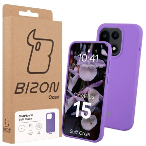 Silikonowe etui Bizon Soft Case do OnePlus 15 fioletowe