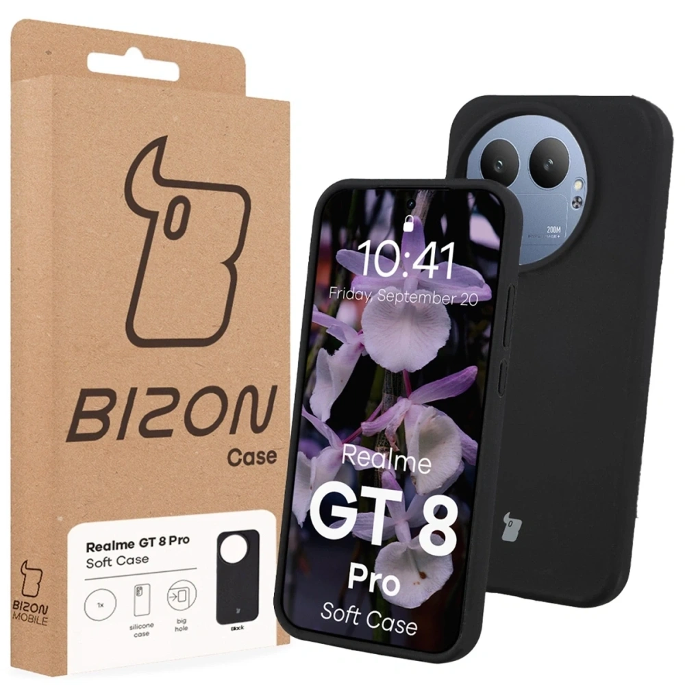 Silikonowe etui Bizon Soft Case do Realme GT 8 Pro czarne