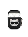 Etui Karl Lagerfeld KLACA2SILCHBK capac pentru Apple AirPods negru/silicon Choupette