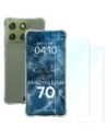 Elastyczne etui + 2x szkło hartowane Bizon Case Clear Pack do Motorola Edge 70