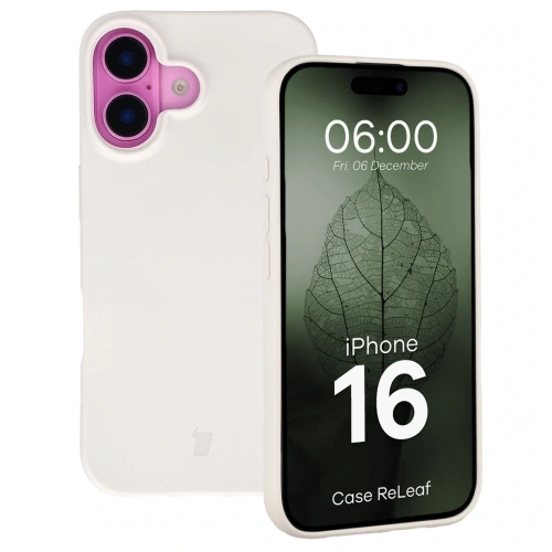 Etui z recyklingu Bizon Case ReLeaf do Apple iPhone 16 białe