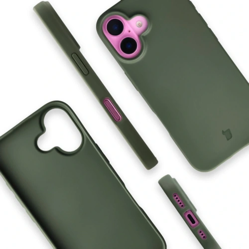 Etui z recyklingu Bizon Case ReLeaf do Apple iPhone 16 ciemnozielone