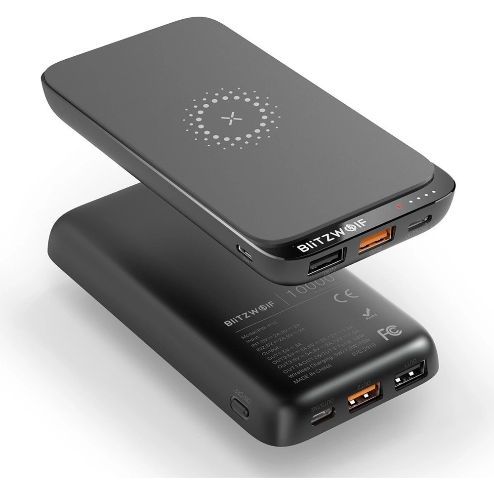 Powerbank BlitzWolf BW-P10 , 10000mAh, QC 3.0, PD, 3A, 18W (czarny)