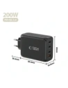 Ładowarka sieciowa Tech-Protect NC200W-GAN 4-port Network Charger PD 200W / QC3.0 Black