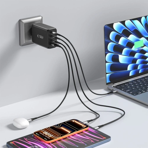Ładowarka sieciowa Tech-Protect NC240W-GAN 4-port Network Charger PD 240W / QC3.0 Black