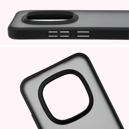 Etui Bizon Case Angelo do Xiaomi Redmi Note 15 Pro 5G przydymione z czarną ramką