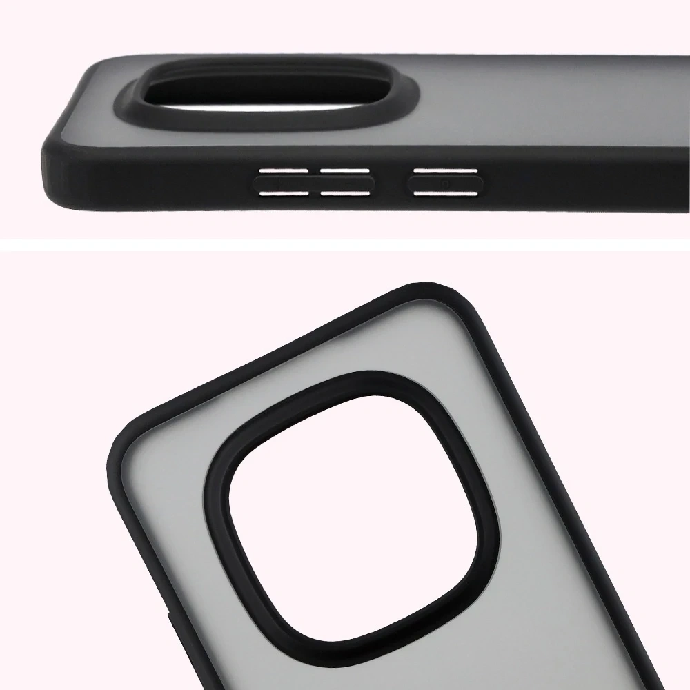 Etui Bizon Case Angelo do Xiaomi Redmi Note 15 Pro 5G przydymione z czarną ramką