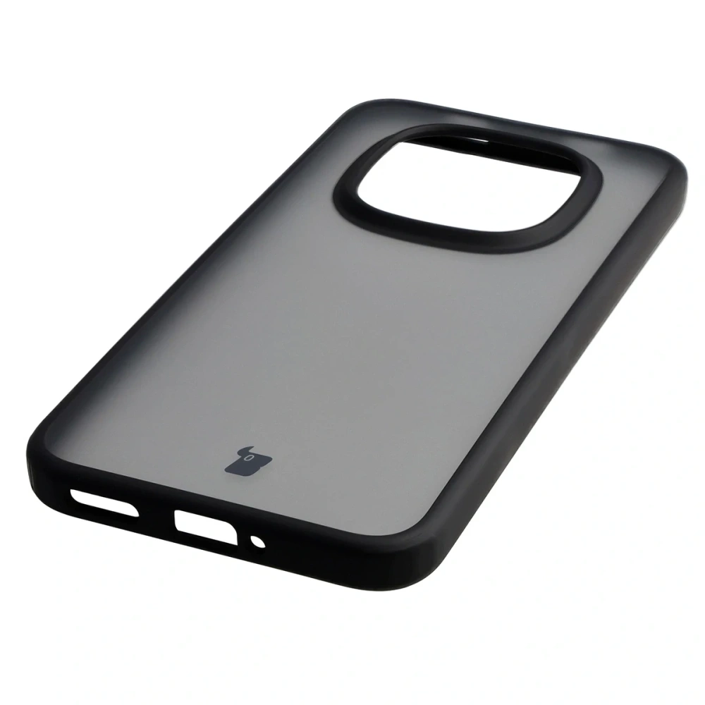 Etui Bizon Case Angelo do Xiaomi Redmi Note 15 Pro 5G przydymione z czarną ramką