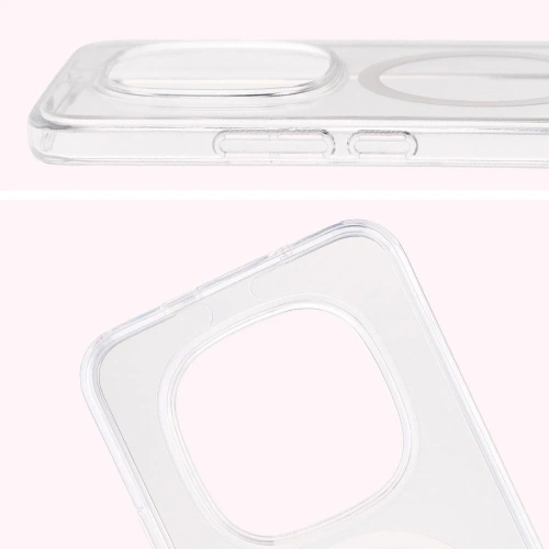 Etui z pierścieniem magnetycznym Bizon Case CrystalO do Xiaomi Redmi Note 15 Pro+ Plus 5G przezroczyste